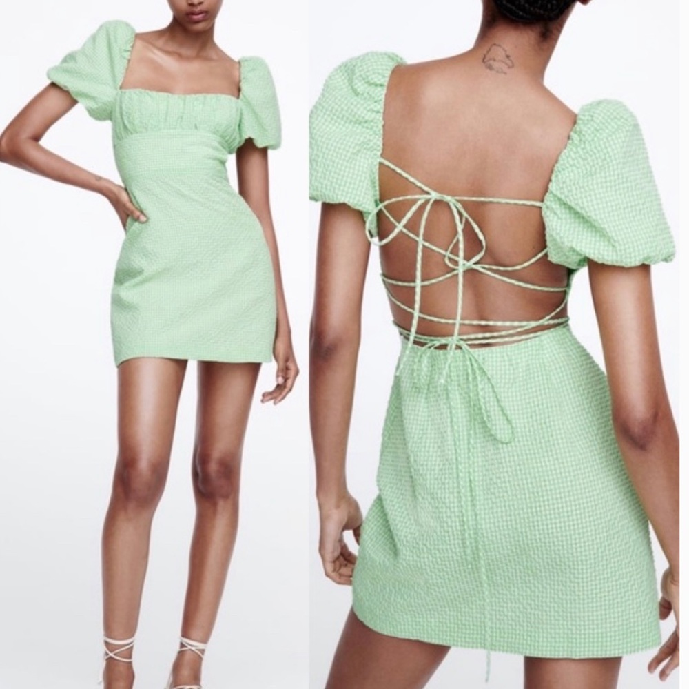 COPY - Zara Green plaid dress size small
